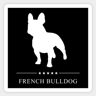 French Bulldog White Silhouette Magnet